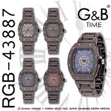 G&B Mens Metal Bracelet Quartz Wristwatch Col...