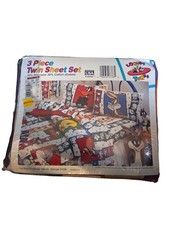 Vintage 90s Looney Tunes Dreamstyles 3 Piece Twin Bed Sheet Set 1993 BIBB