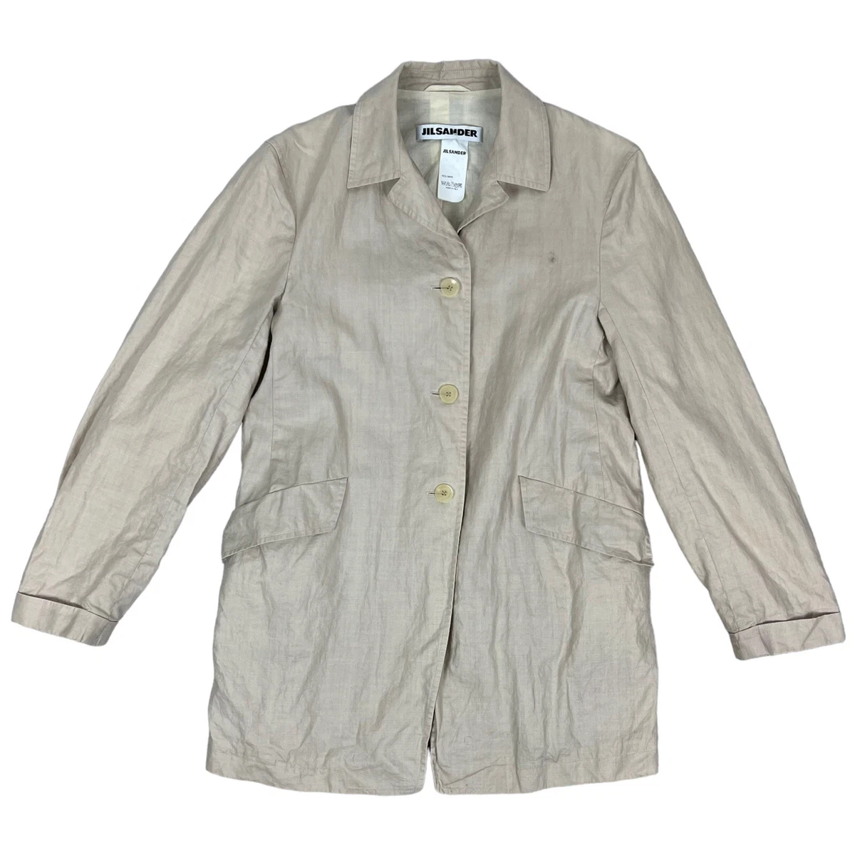 90s Jil Sander Lightweight Jacket Blazer Biege Ivory Designer Sz