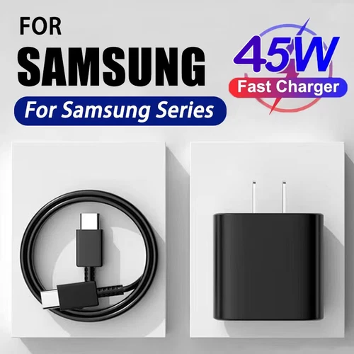 For Samsung A26 A36 A15 A35 A37 A16 A17 45W Type-C Fast Wall Charger USB-C Cable