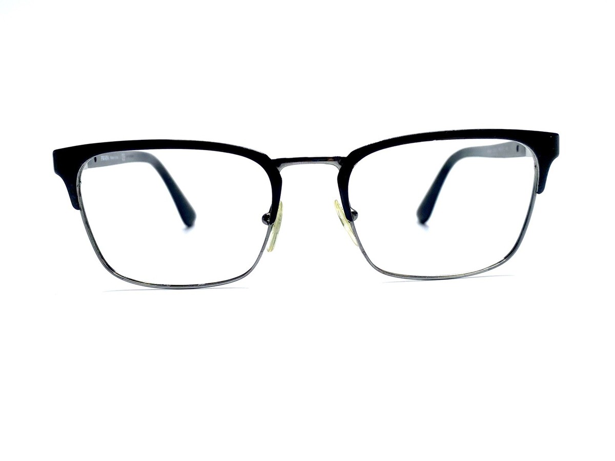 Prada Black & Silver Square Club Master Glasses Italy VPR54T Prada Black & Silver Square Club Master Glasses Italy VPR54T