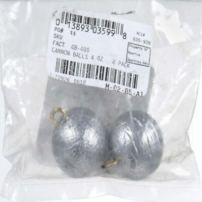 TWO Fishing Cannonball Sinker Fishing Weights Fishing Sinkers Saltwater  SIZE