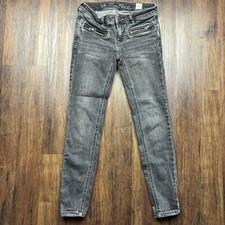 Free People We The Free Black Denim Jeans Zipper Accents Women's Size 25