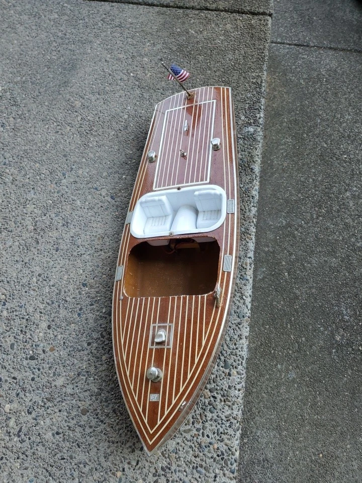 KYOSHO Maritime Classic Series Stream Liner RC Kit de barco de madera preconstruido de colección Foto 2 de 4