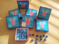 Elk Master 14mm Pool Cue Tips — Box Of 50, Soft Leather, Blue Colored, Great For Players & Repair