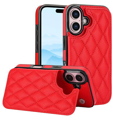 Wallet Style Card Holder for iPhone 16 15 14 13 12 11 Pro Max Protective Case