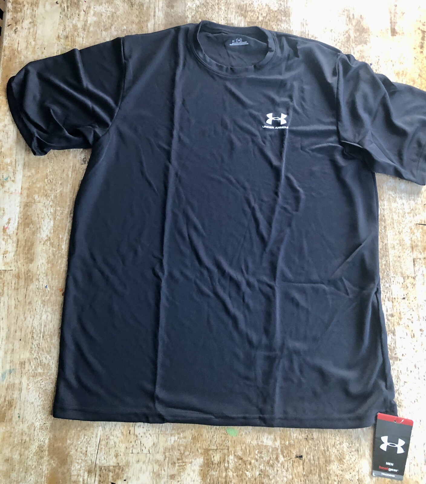 Under Armour UA Short Sleeve Black Athletic T-Shirt Men's Size L New w/Tags