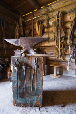 Anvil in Blacksmith Shop in Montana Museum Photo Art Print Poster 12x18