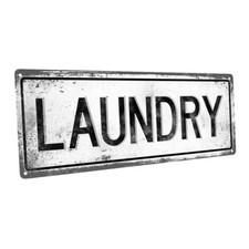 Laundry Metal Sign; Wall Decor for Bath or Laundry