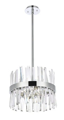 Crystal Chandelier Chrome Kitchen Island Dining Room Pendant Light Fixture 16" - Picture 5 of 9