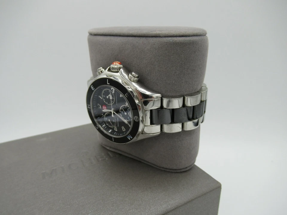 Reloj Michele Tahitian Acero Inoxidable Plateado Negro MMW12E000004 Foto 2 de 4