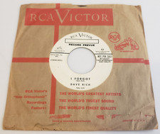 DAVE RICH: I Think I'm Gonna Die/I Forgot~ RCA Country Mover 45 RPM 7" wlp PROMO