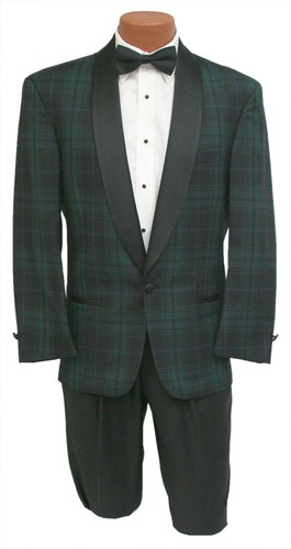 Watch Plaid Navy \u0026 Green Tuxedo Jacket 