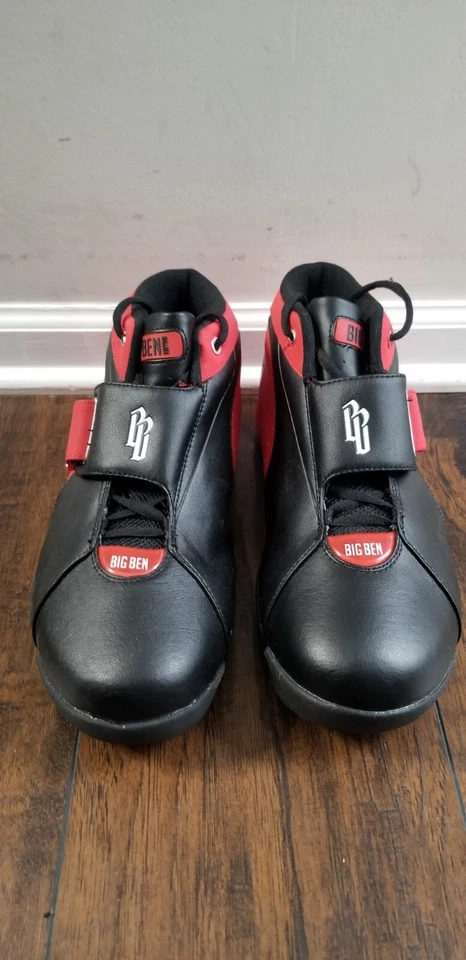 RARE NIB Authentic BIG BEN Wallace Basketball Shoes Sneakers Black Red Size 14 - Image 4 of 4