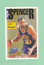 1996-97 Panini Basketball Peel-Off Sticker 2" x 3" Felton Spencer Utah Jazz