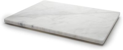 Home Basics Multi-Purpose Pastry Marble Tray Cutting Board Slab With Non-Slip...