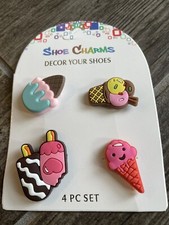 Shoe Charms Ice Cream, Sundae, Sprinkles, Heart, Cone PVC, Multiple Item Disc