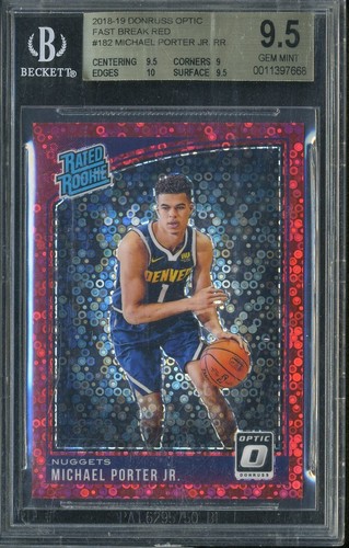 2018 Donruss Optic Michael Porter Jr /85 Red Fast Break BGS 9.5 Rookie Card 182