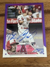 2023 TOPPS CHROME ROOKIE AUTO PURPLE #RA-RA RYAN AGUILAR RC AUTO /250 ANGELS 