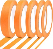 5 Rolls Pinstripe Tape - Masking Tape 1/16", 1/8", 1/4", 1/2", 3/4" - Thin