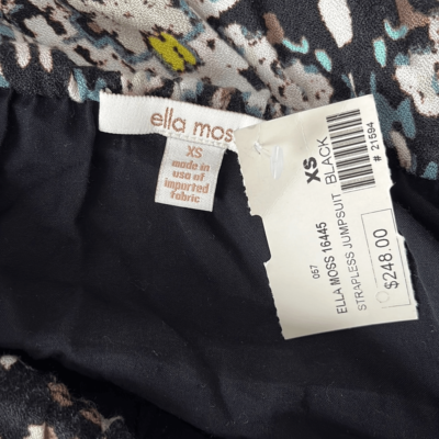 Ella Moss Jumpsuit Womens XS Tierra Strapless Black