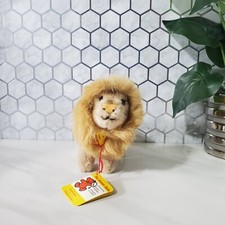 Steiff Leo Lion Standing Small Plush Toy 5.5 in Mohair Germany Button ID Ear Tag