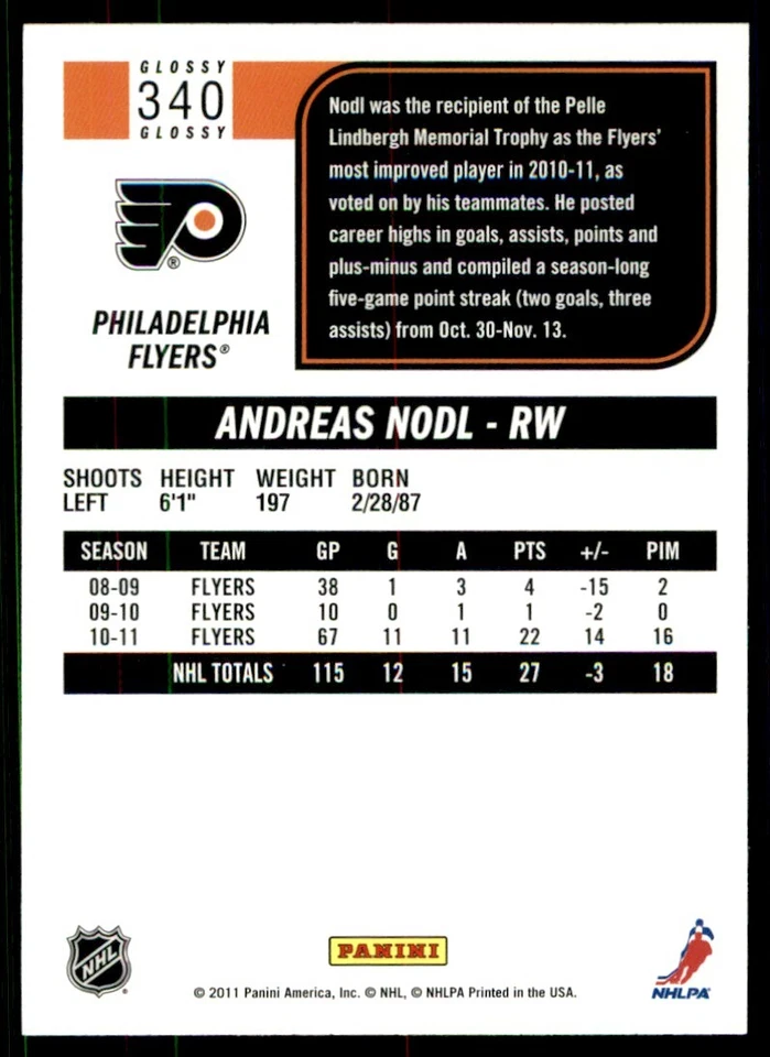2011-12 Score Andreas Nodl #340 - Image 2 of 2