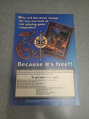 7th Sea Compendium TCG Aeg Print Ad 2000 7x10 Great To Frame 