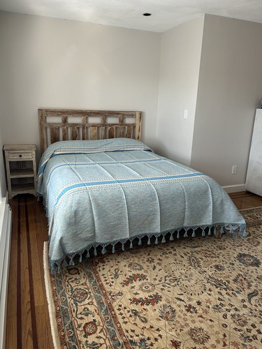 Hand loom Queen Size Cotton Bedspread From Oaxaca Mexico. Size 97” W X 107” L - Picture 2 of 6