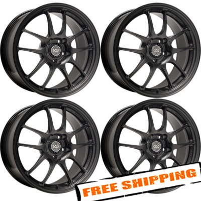 Enkei 460-8105-6615BK Set of 4 18x10.5 5x4.5 15mm 75mm PF01 Black Wheels