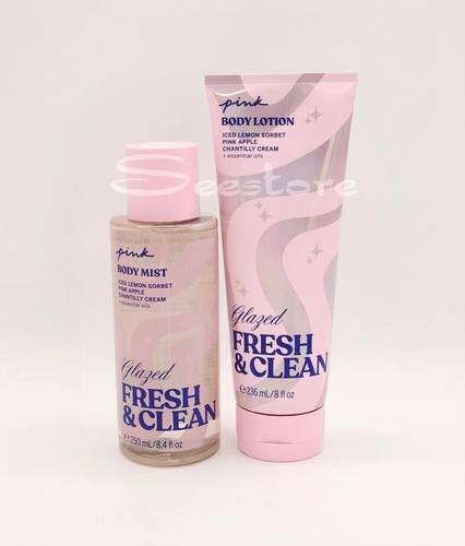 Victoria's Secret Pink Fresh & Clean Glazed Body Mist & Body Lotion Set of 2 - 第 1/3 張圖片