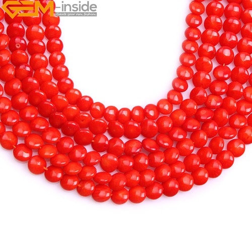 Round Pink Red Colors Coral Beads For Jewelry Making 7mm Natural Gemstone 15” - Picture 5 of 29