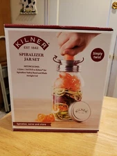 Kilner Spiralizer Jar Set 1 Liter Glass 34 oz Vegetable Noodles NEW