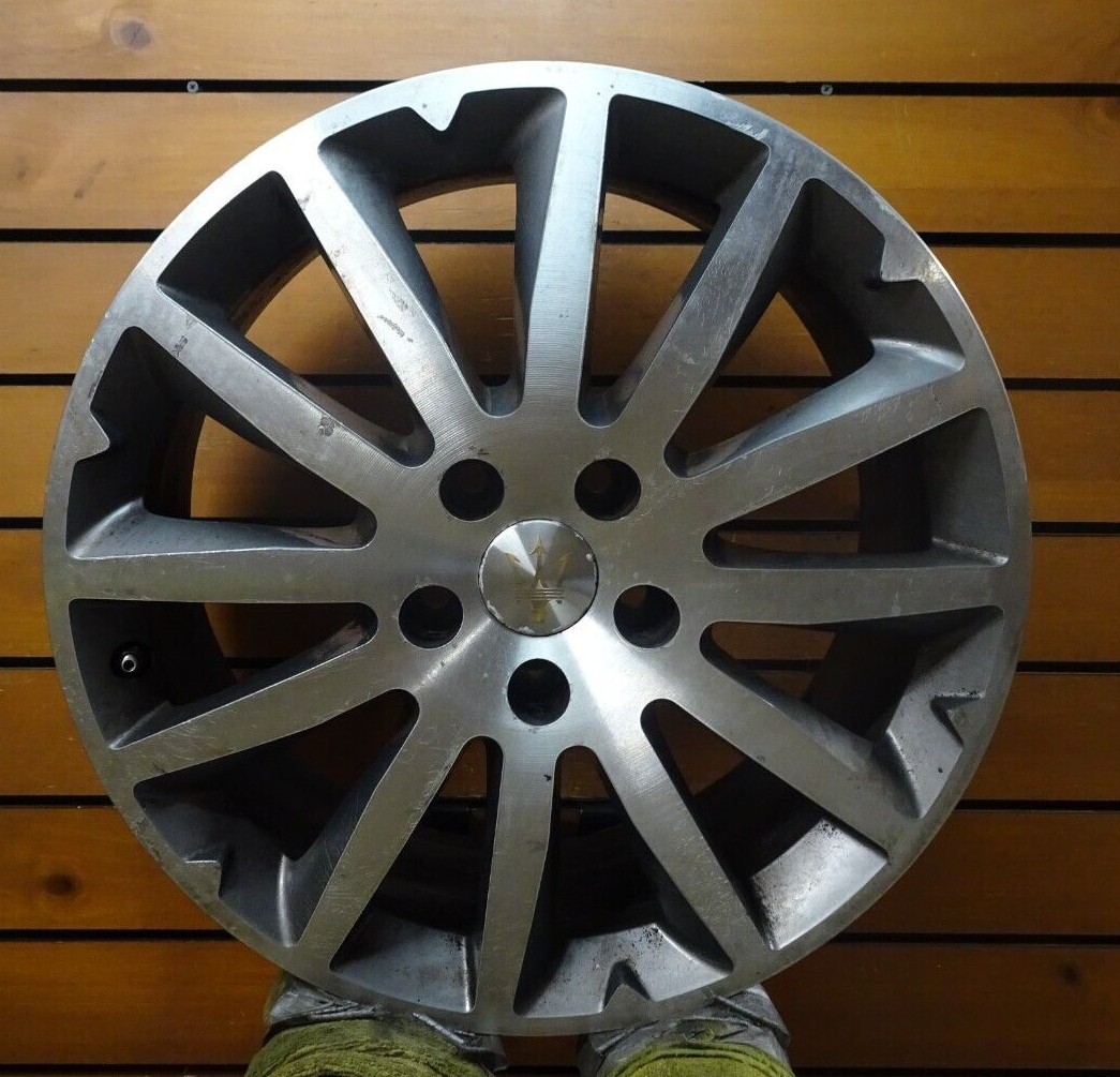 Maserati Ghibli 14 15 96646 aluminum OEM wheel rim 18 x 7.5 Front CNC Charcoal