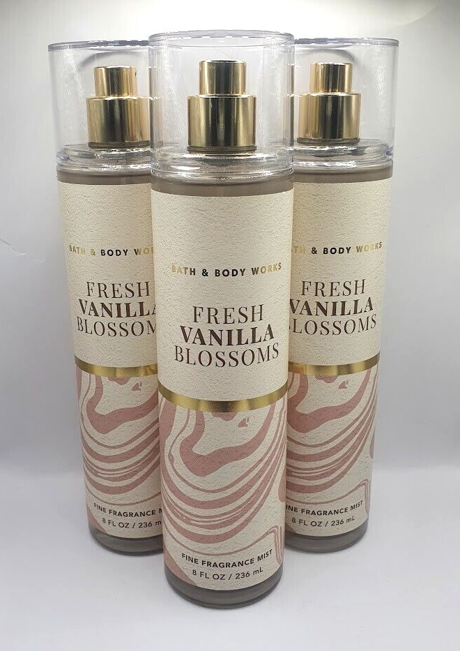 BATH AND BODY WORKS FRESH VANILLA BLOSSOMS BODY MIST 8 FL OZ (SET