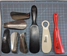 Vintage Shoe Horn Lot of 8 Advertising Ebony Metal Bass Freeman JC Penney Kinney