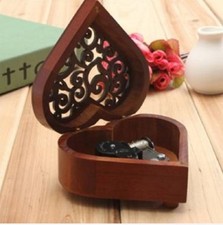 HEART WOOD SILVER WIND UP MUSIC BOX ♫ MASQUERADE ♫ 