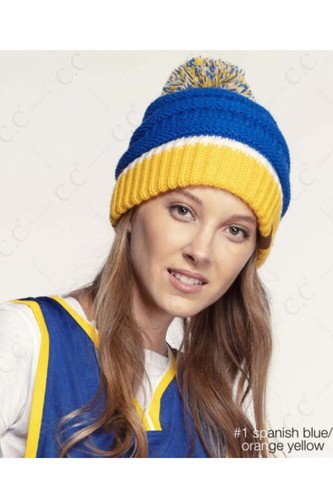 C.C Exclusive University College School Color Pom Pom Skully Beanie - Picture 3 of 10