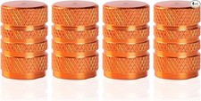 4PCS Aluminum Alloy Tire Valve Stem Caps, Leak-Proof Universal V Color: orange