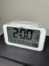Skyscan Atomic Travel Alarm Clock With Temperature White Small Portable