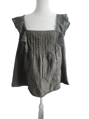 True Craft Plus Square Neck Ruffle Sleeve Blouse 1X