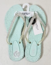 Capelli New York Women's Rhinestones Comfort Insole Flip Flops Size 9 NEW