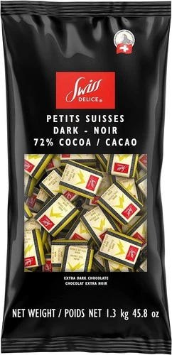 Swiss Delice Dark Chocolate 72%, 1.3 Kg/ 2.8 LB