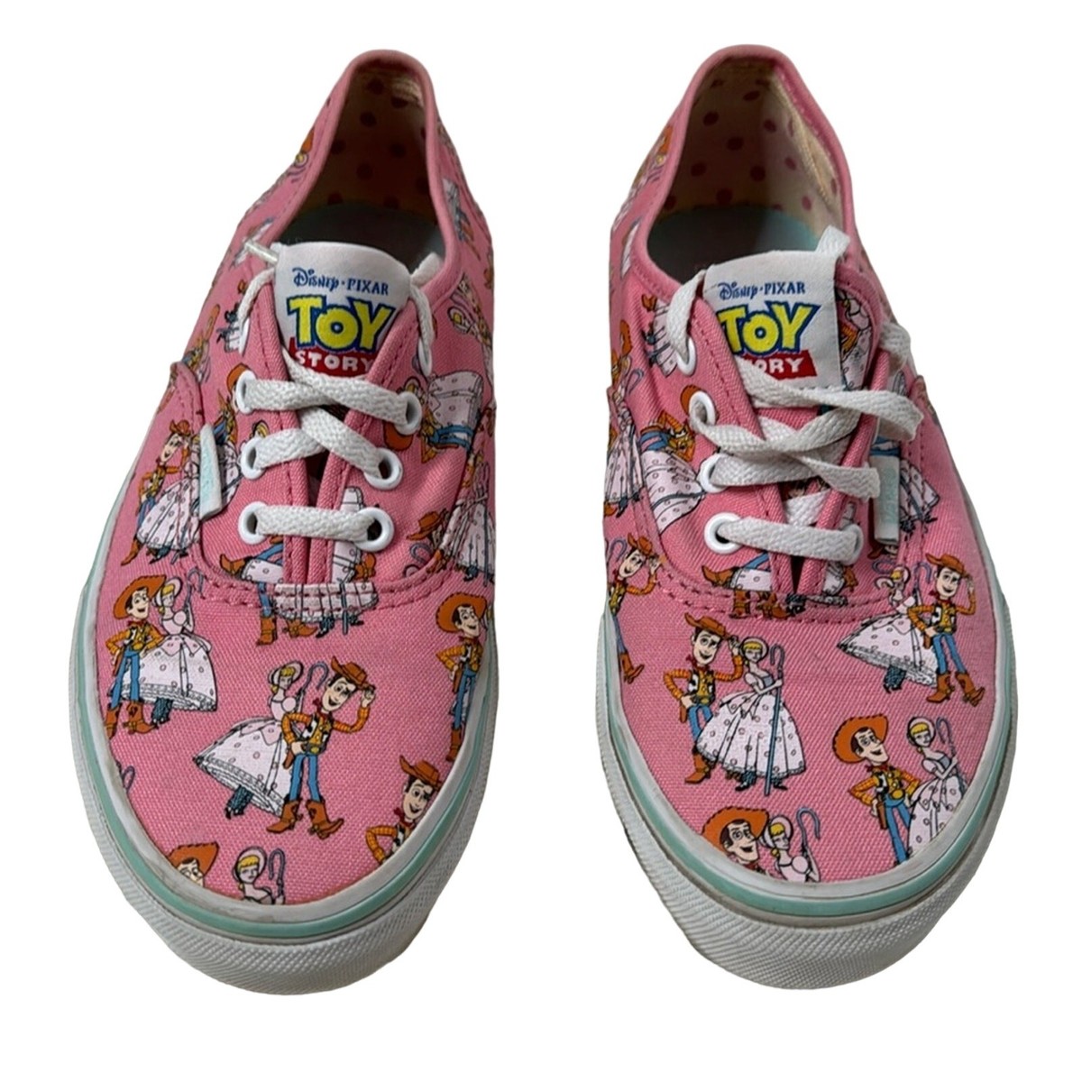 Vans Girls Pixar Toy Story Bo Peep Woody Shoe Sz Pink Lace Up
