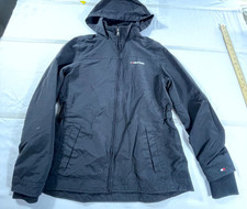 Tommy Hilfiger Windbreaker Jacket Women Medium Black Water Resistance Hooded