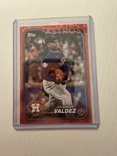 Framber Valdez 2024 Topps #220 Red Crackle Foil /199  Astros