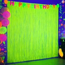 Mega-L Glow in The Dark Party Supplies, 2 Pack Neon Party Decorations 6.6 x 6.6