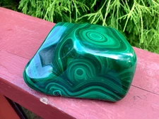 Malachite Freeform Crystal~ Large 11 oz. ~ 3" Long ~ Polished Green Mineral Dis