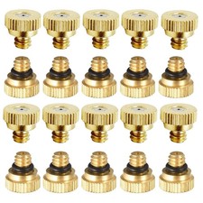 20 Pack Brass Misting Nozzles Tees Brass Spray Nozzles for Greenhouse Landscape