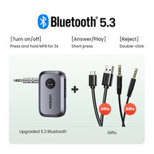 Bluetooth Audio Receiver Car Adapter Wireless Car 3.5Mm Jack Mic Handsfree Bluet